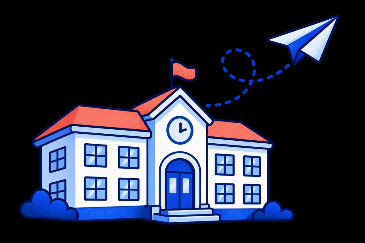 Ngôi trường và máy bay giấy tượng trưng cho lan tỏa ý tưởng đến cộng đồng