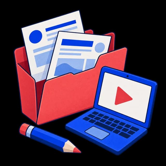 Hồ sơ đề án màu đỏ cùng máy tính trình chiếu video